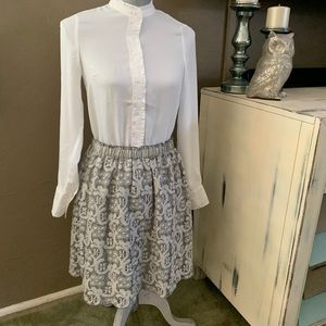 J. Crew Gray Lace Skirt